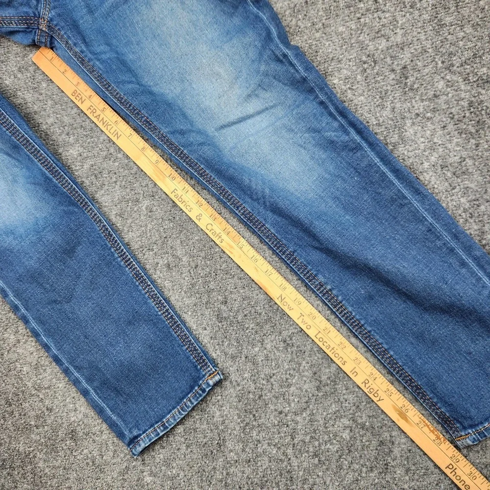 Rock Revival Barby Jeans‎ Womens 32 Blue Mid Rise Skinny Embroidered Denim - Picture 7 of 9